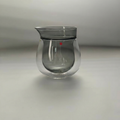 YEARN TOUR Double Wall 3 Tastes Glass Cup - Transparent Black - 300 ml