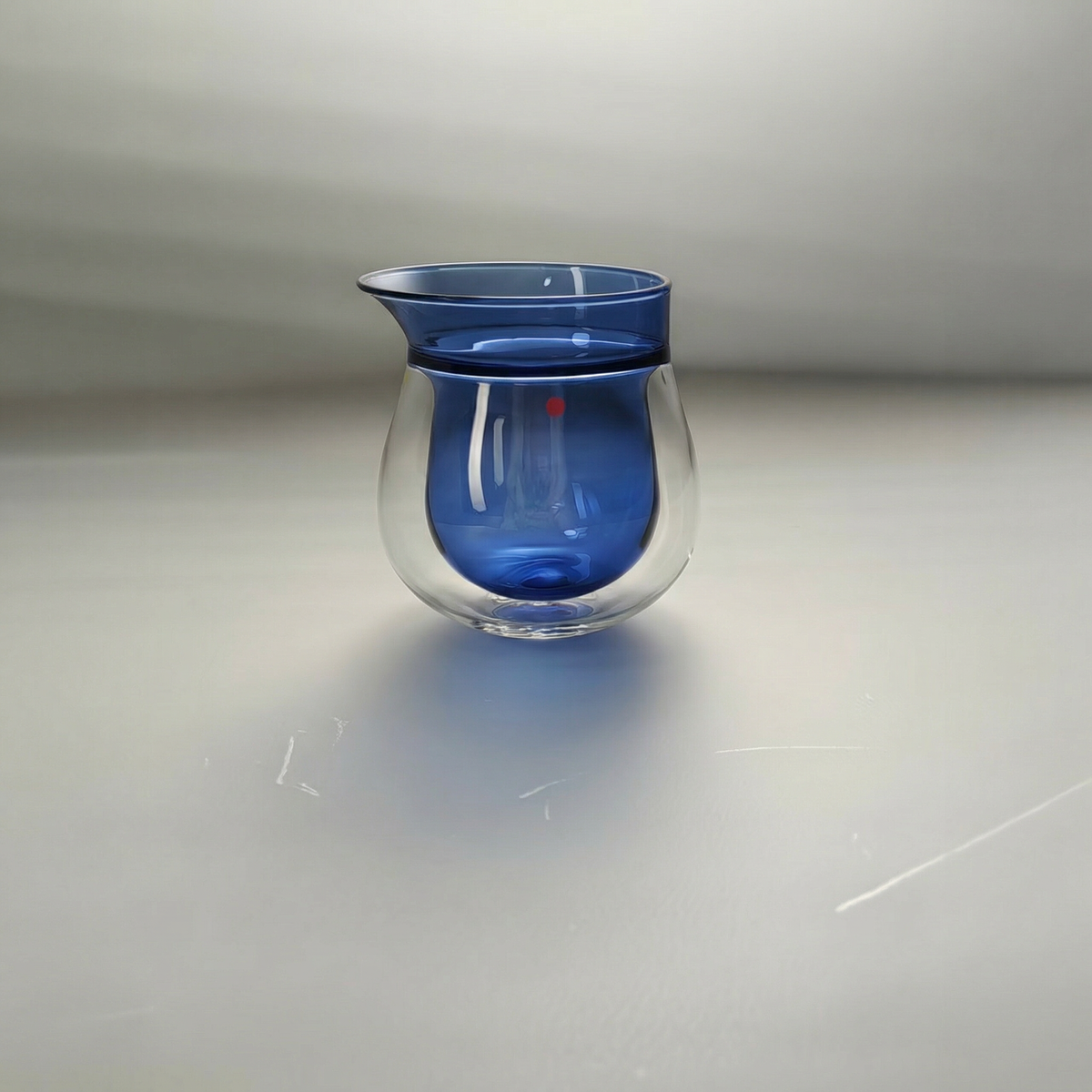YEARN TOUR Double Wall 3 Tastes Glass Cup - Transparent Blue - 300 ml