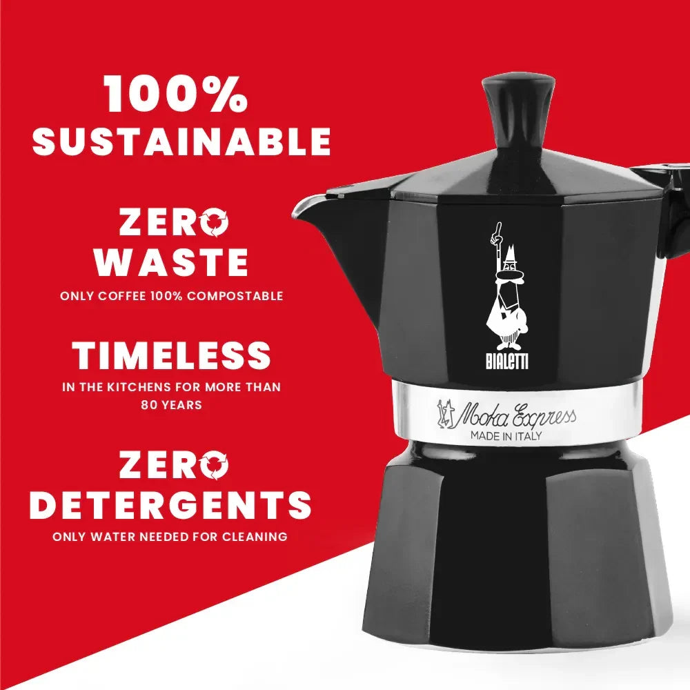 Bialetti Moka Express Coffee Maker – Red & Black Edition