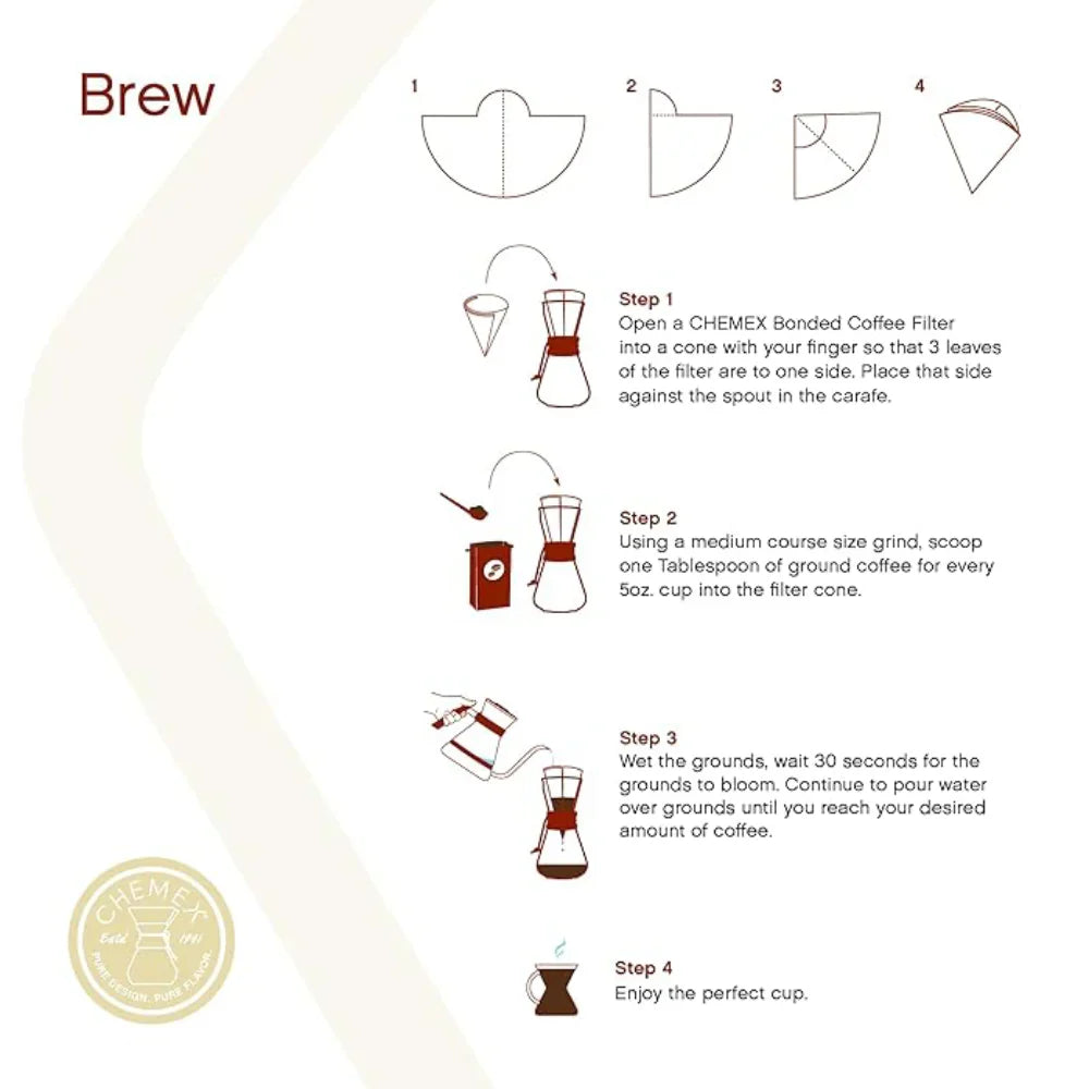Chemex Bonded Coffee Filters - 100pc