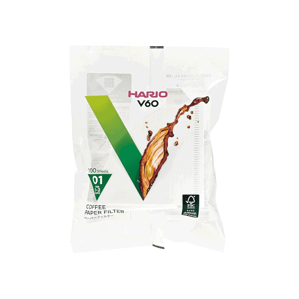 Hario V60 bleached filter papers, 100pcs