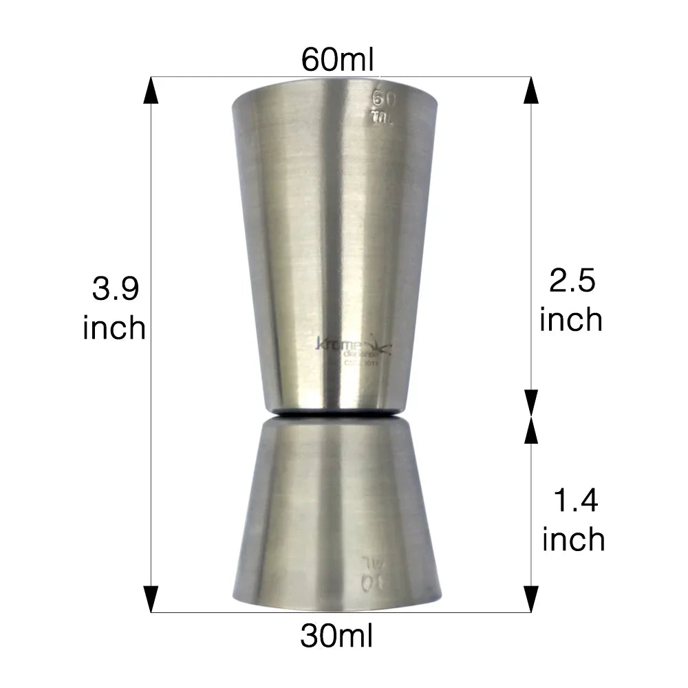 Krome Large SS Double Jigger
