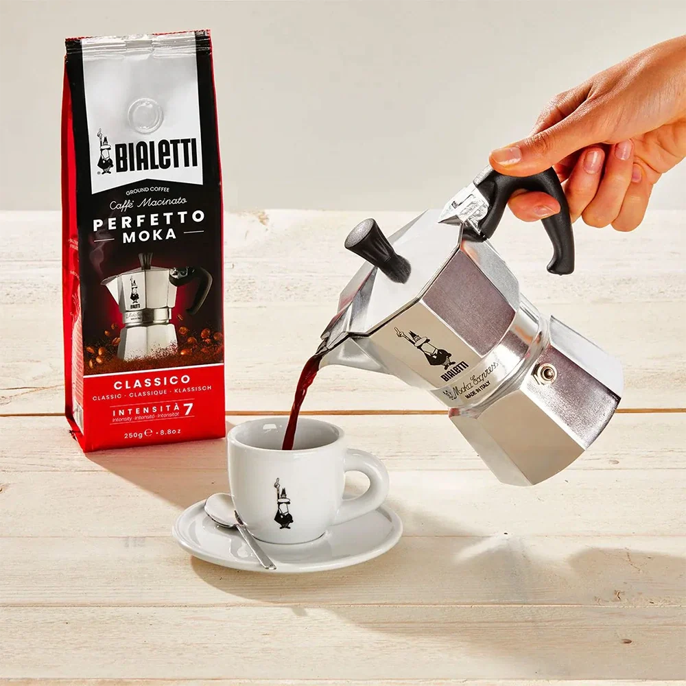 Bialetti Moka Express Coffee Maker – Silver Classic Stovetop Espresso Pot
